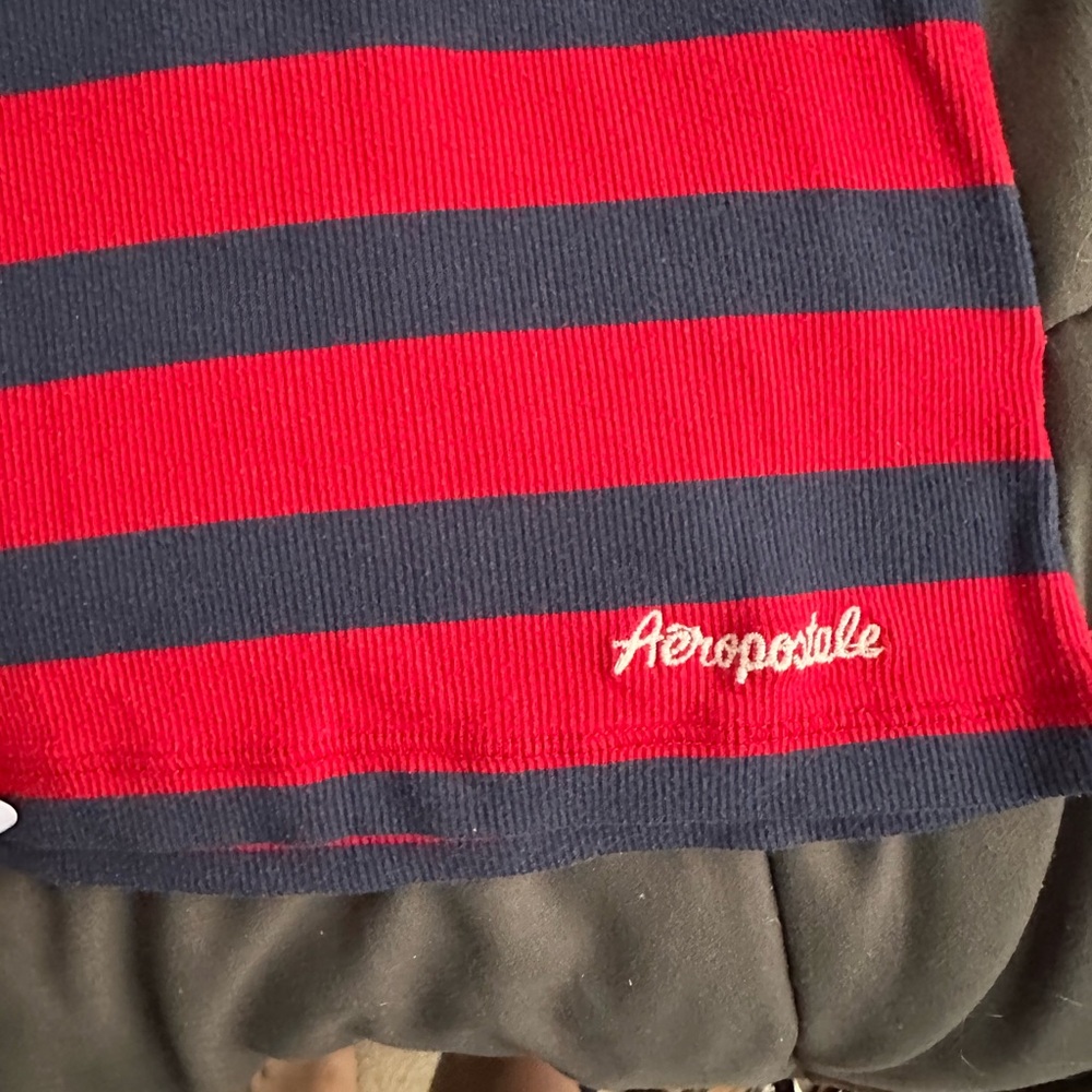 Aeropostale Red and Navy Striped Stretch Top --Women's Small - Picture 4 of 5